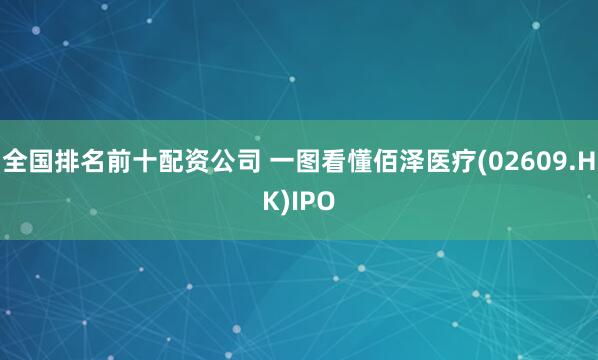 全国排名前十配资公司 一图看懂佰泽医疗(02609.HK)IPO