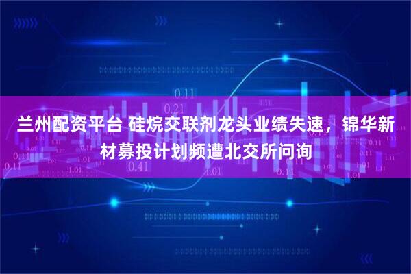 兰州配资平台 硅烷交联剂龙头业绩失速，锦华新材募投计划频遭北交所问询